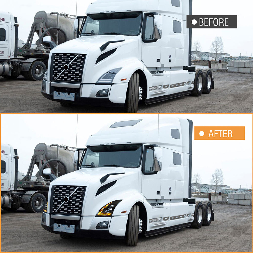 TT-ABC Led Headlights for 2018-2024 Volvo VNL 300 400 740 760 860/VNR 300 400 640 Driver & Passenger Side Front Lamp