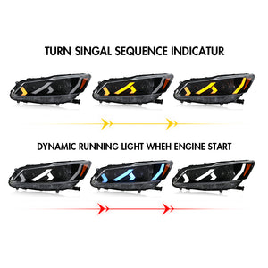 TT-ABC LED Headlight for 2016-2017 Honda Accord Sedan HeadLamps Assembly - TT-ABC