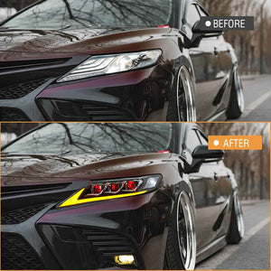 TT-ABC Carbon Fiber LED Headlights for 2018-2024 Toyota Camry 8th Gen Headlight Assemby