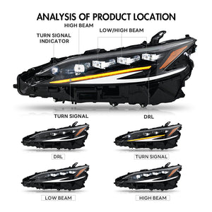 TT-ABC Led Headlight for 2018-2023 Lexus ES200 ES350 ES260 ES300H Sequential Headlight Assembly - TT-ABC