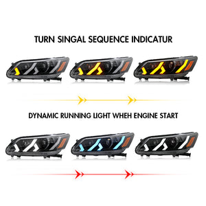 TT-ABC LED Headlight for 2013-2015 Honda Accord Sedan HeadLamps Assembly - TT-ABC