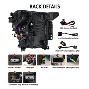 TT-ABC Full RGB Headlights for 2021-2024 Ford F-150 F150 P702 14th Gen Front Lamps - TT-ABC