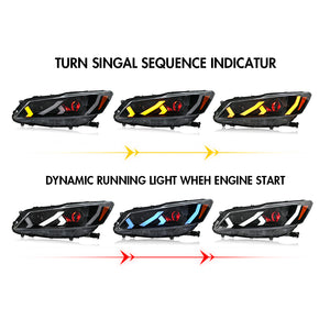 TT-ABC LED Headlight for 2016-2017 Honda Accord Sedan HeadLamps Assembly (Demon Eye) - TT-ABC