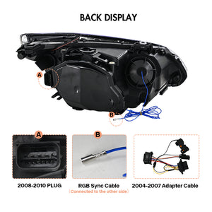 TT-ABC RGB Headlights for 2005-2010 BMW 5-Series E60 525i 530i 540i Headlamps Assembly - TT-ABC