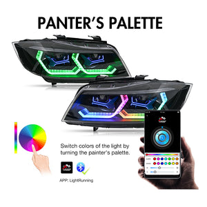 TT-ABC RGB Headlight For 2009-2012 BMW 3-Series E90 E91 320i 323i 325 330 335 (Halogen/Xenon) - TT-ABC