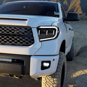 TT-ABC Projector Led Headlights For 2014-2021 Toyota Tundra Sequential Turn Signal, DRL w/Dynamic Animation - TT-ABC