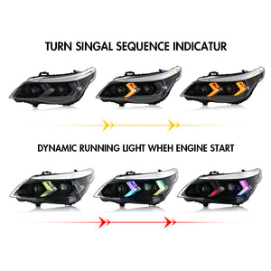 TT-ABC RGB Headlights for 2005-2010 BMW 5-Series E60 525i 530i 540i Headlamps Assembly - TT-ABC
