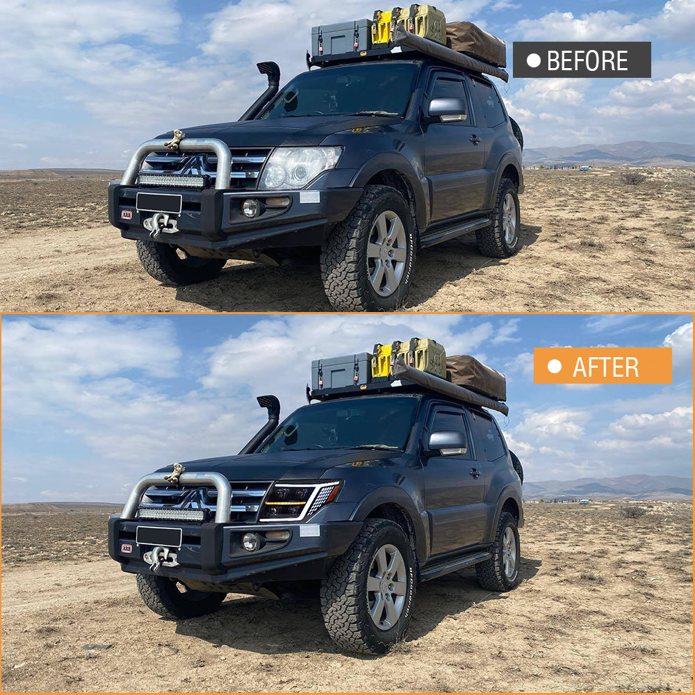 TT-ABC Led Headlight For 2009-2021 Mitsubishi Pajero V93 V97 Led Headlights With Dynamic Animation Lights - TT-ABC