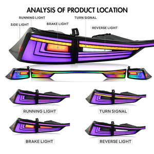 TT-ABC RGB Tail Light For Lexus IS250 IS300 IS350 IS500 IS200t 2014-2021 Rear Lamps - TT-ABC