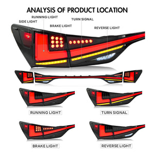 TT-ABC LED Tail Lights with Trunk Light for Lexus GS250 GS300 GS350 GS200t GSF F-Sport 2012-2021 Rear Lamps Assembly - TT-ABC