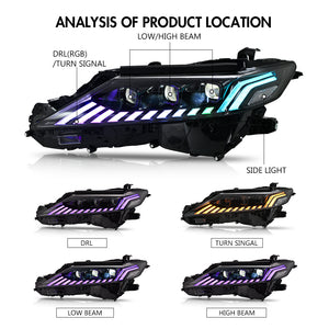 TT-ABC RGB Headlights For 2018-2024 Toyota Camry LE SE XLE XSE TRD (Audi Model) - TT-ABC