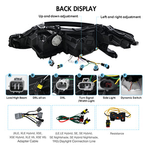 TT-ABC RGB Headlights For 2018-2024 Toyota Camry LE SE XLE XSE TRD (Audi Model) - TT-ABC