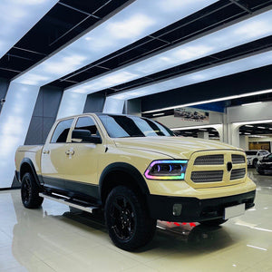 TT-ABC RGB Headlights for 2009-2018 Dodge RAM 1500,2013-2018 Dodge RAM 1500 2500 Headlamp With Sequential Turn Signal - TT-ABC