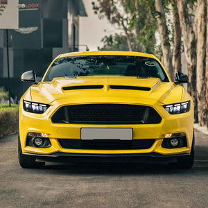 TT-ABC Carbon Fiber LED Headlight for 2015-2017 Ford Mustang S550 Projector Front Lamp Assembly