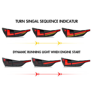 TT-ABC LED Tail Lights with Trunk Light for Lexus GS250 GS300 GS350 GS200t GSF F-Sport 2012-2021 Rear Lamps Assembly - TT-ABC