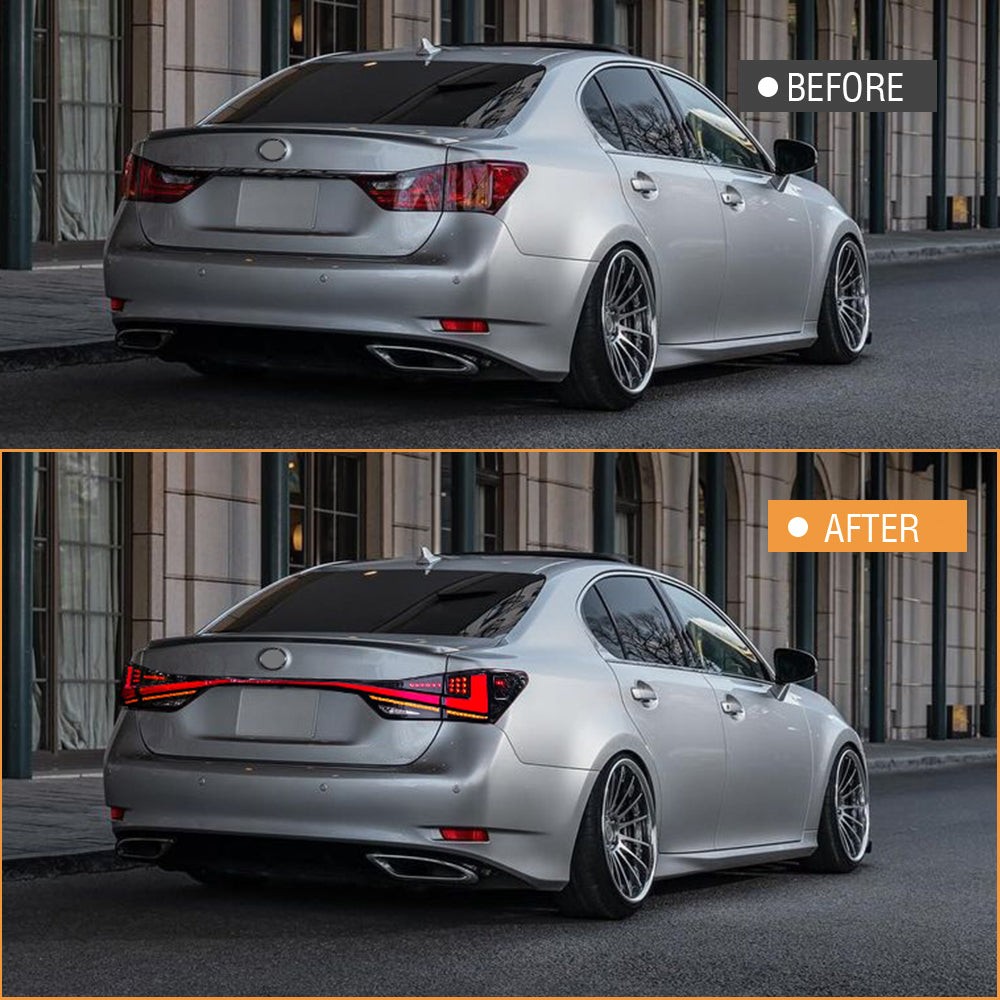 TT-ABC LED Tail Lights with Trunk Light for Lexus GS250 GS300 GS350 GS200t GSF F-Sport 2012-2021 Rear Lamps Assembly - TT-ABC