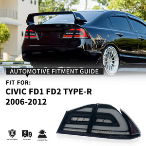 TT-ABC Led Tail Lights for 2006-2012 Honda Civic FD1,FD2 Type-R - TT-ABC