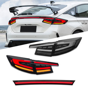 TT-ABC Led Tail Lights for 2022-2024 11th Gen Honda Civic Hatchback/Type-R - TT-ABC