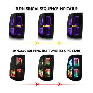 TT-ABC RGB Tail Light for 2009-2018 Dodge RAM 1500, 2013-2018 Dodge RAM 1500 2500 Tail Light Assembly - TT-ABC