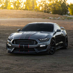 TT-ABC Carbon Fiber LED Headlight for 2015-2017 Ford Mustang S550 Projector Front Lamp Assembly