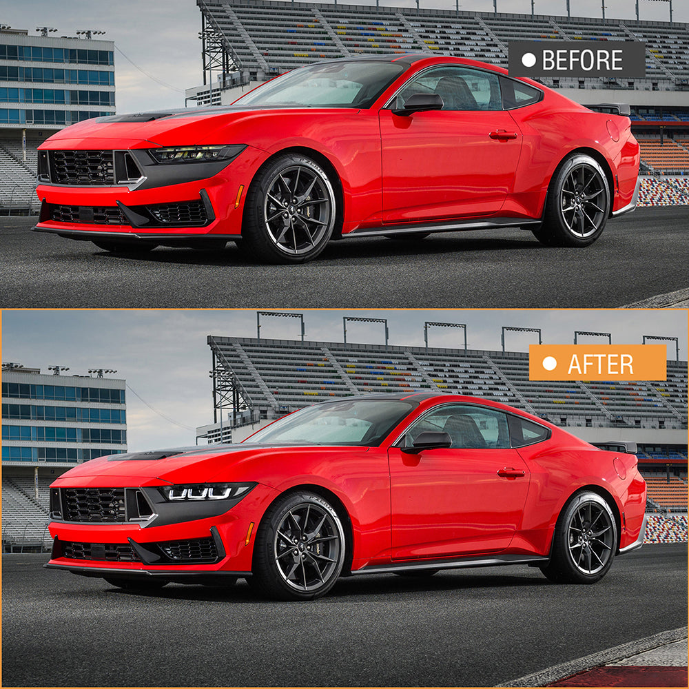 TT-ABC Led Headlight For 2024-2025 Ford Mustang Projector Front Lamp Assembly with Triple Beam Len