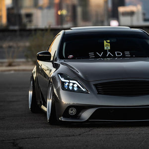 TT-ABC Led Headlights for 2008-2015 Infiniti G37 / Q60 Coupe W/ Sequential Signal Tube Projector Headlights - TT-ABC