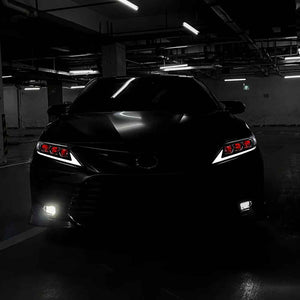 TT-ABC Carbon Fiber LED Headlights for 2018-2024 Toyota Camry 8th Gen Headlight Assemby