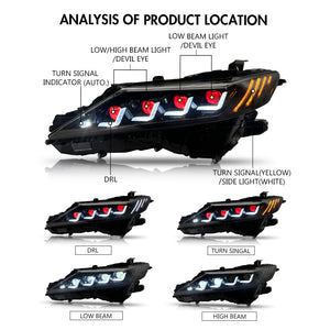 Demon Eye Headlights For 2018-2024 Toyota Camry LE SE XLE XSE TRD (Quad Projectors Headlights) - TT-ABC