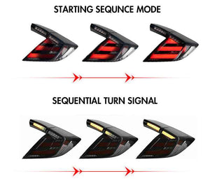 Used RGB Tail Light For 2016-2021 Honda Civic 10th Gen Sedan Tail Lights - TT-ABC