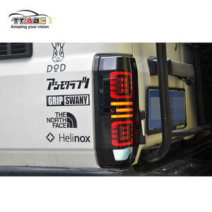 TT-ABC LED Tail Lights for 1984–2021 Toyota Land Cruiser LC76 Tail Lights Assembly (Smoked/Red) - TT-ABC