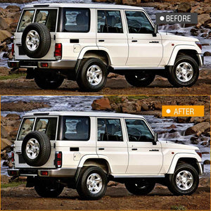 TT-ABC LED Tail Lights for 1984–2021 Toyota Land Cruiser LC76 Tail Lights Assembly (Smoked/Red) - TT-ABC