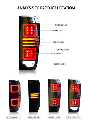 TT-ABC LED Tail Lights for 1984–2021 Toyota Land Cruiser LC76 Tail Lights Assembly (Smoked/Red) - TT-ABC