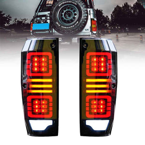 TT-ABC LED Tail Lights for 1984–2021 Toyota Land Cruiser LC76 Tail Lights Assembly (Smoked/Red) - TT-ABC