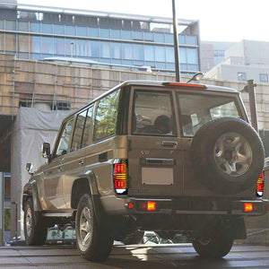 TT-ABC LED Tail Lights for 1984–2021 Toyota Land Cruiser LC76 Tail Lights Assembly (Smoked/Red) - TT-ABC