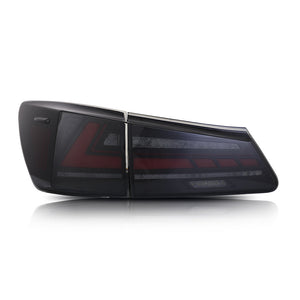 For 2006-2012 Lexus IS250 IS350 ISF LED Tail Light with Sequential Signal Light (Smoked/Red) - TT-ABC