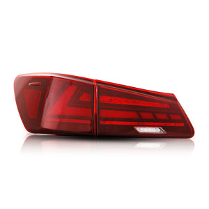 For 2006-2012 Lexus IS250 IS350 ISF LED Tail Light with Sequential Signal Light (Smoked/Red) - TT-ABC