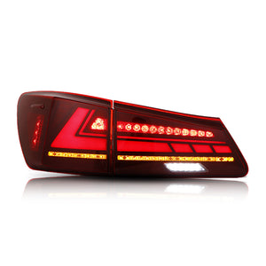 For 2006-2012 Lexus IS250 IS350 ISF LED Tail Light with Sequential Signal Light (Smoked/Red) - TT-ABC