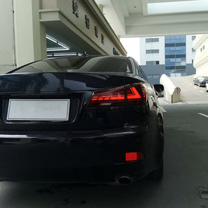 For 2006-2012 Lexus IS250 IS350 ISF LED Tail Light with Sequential Signal Light (Smoked/Red) - TT-ABC