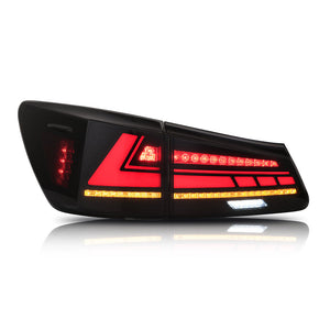 For 2006-2012 Lexus IS250 IS350 ISF LED Tail Light with Sequential Signal Light (Smoked/Red) - TT-ABC