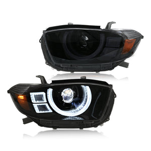 For 2008-2010 Toyota Highlander LED Headlight DRL Sequential Turn Signal - TT-ABC