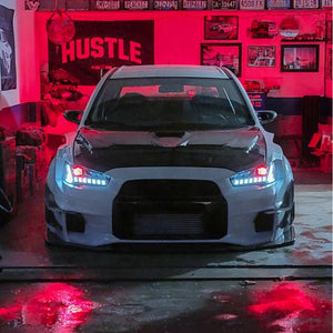 For 2008-UP Mitsubishi Lancer EVO EX LED Headlights with Start UP Animation - TT-ABC