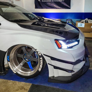 For 2008-UP Mitsubishi Lancer EVO EX LED Headlights with Start UP Animation - TT-ABC