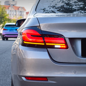 For 2011-2017 BMW 5 Series F10 F18 Led Tail Lights With Sequential Rear Lamp (Smoked/Red) - TT-ABC