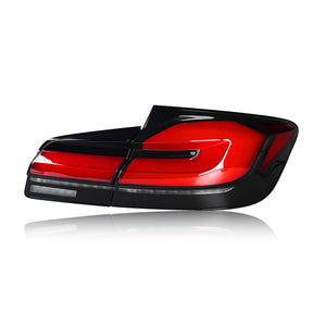 For 2011-2017 BMW 5 Series F10 F18 Led Tail Lights With Sequential Rear Lamp (Smoked/Red) - TT-ABC