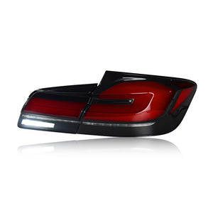 For 2011-2017 BMW 5 Series F10 F18 Led Tail Lights With Sequential Rear Lamp (Smoked/Red) - TT-ABC