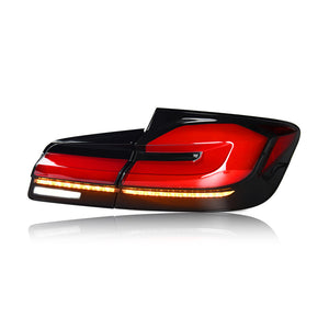 For 2011-2017 BMW 5 Series F10 F18 Led Tail Lights With Sequential Rear Lamp (Smoked/Red) - TT-ABC