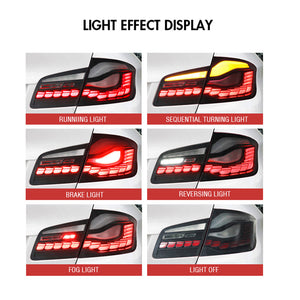 For 2011-2017 BMW 5 Series F10 F18 M5 gts Led Tail Lights (Smoked/Red) - TT-ABC