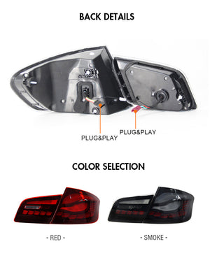 For 2011-2017 BMW 5 Series F10 F18 M5 gts Led Tail Lights (Smoked/Red) - TT-ABC