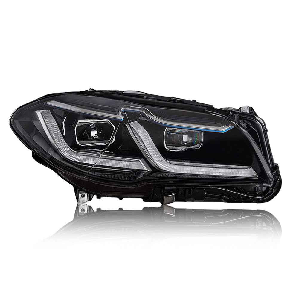 For 2011-2017 BMW F10 Led Headlight, Hid 5 Series Accessories Updated, 2021 M5 Competition Style, Turn Signals Assembly Blue DRL Custom Front Lights - TT-ABC