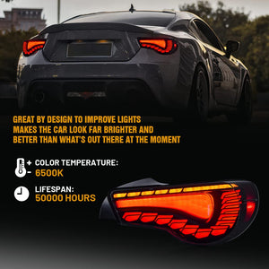 For 2012-2020 Toyota 86 Tail Lights GT86 2013-2020 Subaru BRZ Tail Light Scion Taillights Assembly(Smoke) - TT-ABC